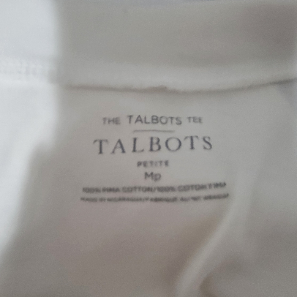 Talbots Petites White Boatneck Top, Size MP - Picture 3 of 3